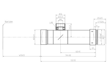 Mechanical Drawing LCM-TELECENTRIC-3X-WD65-1.5-CO