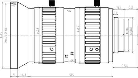 Mechanical Drawing LCM-25MP-12MM-F2.8-1.1-ND1