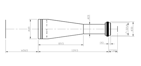 Mechanical Drawing LCM-TELECENTRIC-0.3X-WD65-1.5-NI2