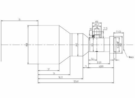 Mechanical Drawing LCM-TELECENTRIC-0.3X-WD65-1.5-CO