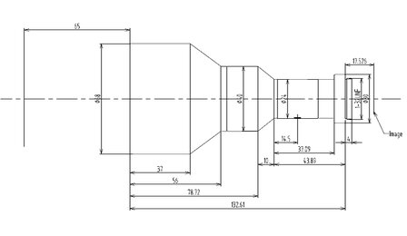 Mechanical Drawing LCM-TELECENTRIC-0.3X-WD65-1.5-NI