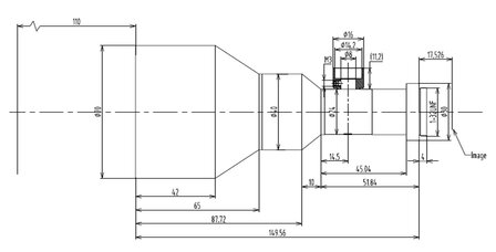 Mechanical Drawing LCM-TELECENTRIC-0.3X-WD110-1.5-CO