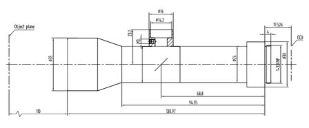 Mechanical Drawing LCM-TELECENTRIC-0.8X-WD110-1.5-CO