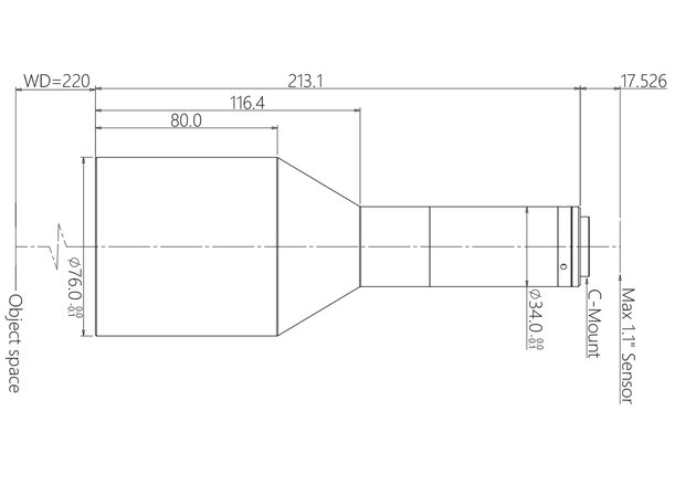 Mechanical Drawing LCM-TELECENTRIC-0.367X-WD220-1.1-NI