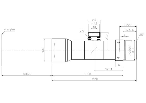 Mechanical Drawing LCM-TELECENTRIC-1X-WD65-1.5-CO