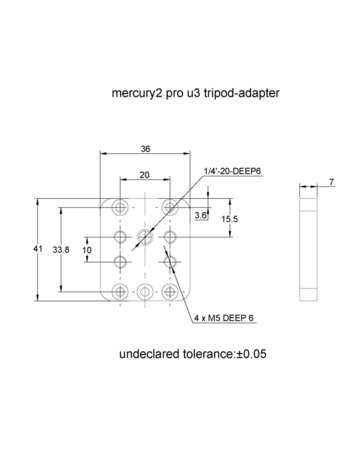 Tripod Mounting Plate ME2P USB3