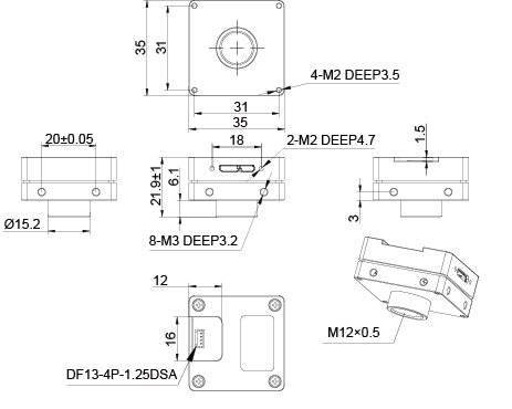 VEN-505-36U3C, IMX335, 2592x1944, 36fps, 1/2.8", Rolling shutter, Boardlevel, Color