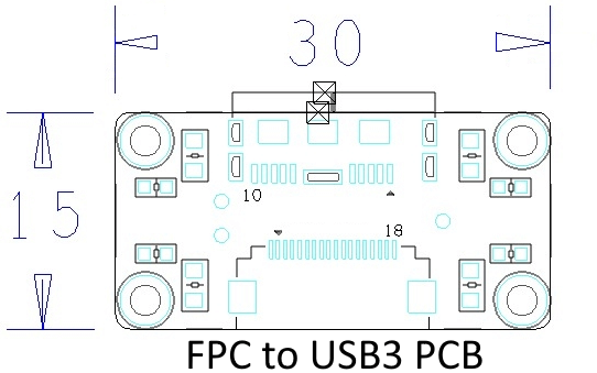 VEN-301-125U3M-FPC, IMX252, 2048x1536, 125fps, 1/1.8", Global shutter, Boardlevel, Mono