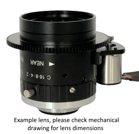 Motorized focus lens C-mount 5MP 16MM F1.4 for max sensorsize 2/3"