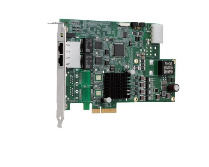 Adapter PCIe4x - 2x GigE-Vision PoE- dual bus